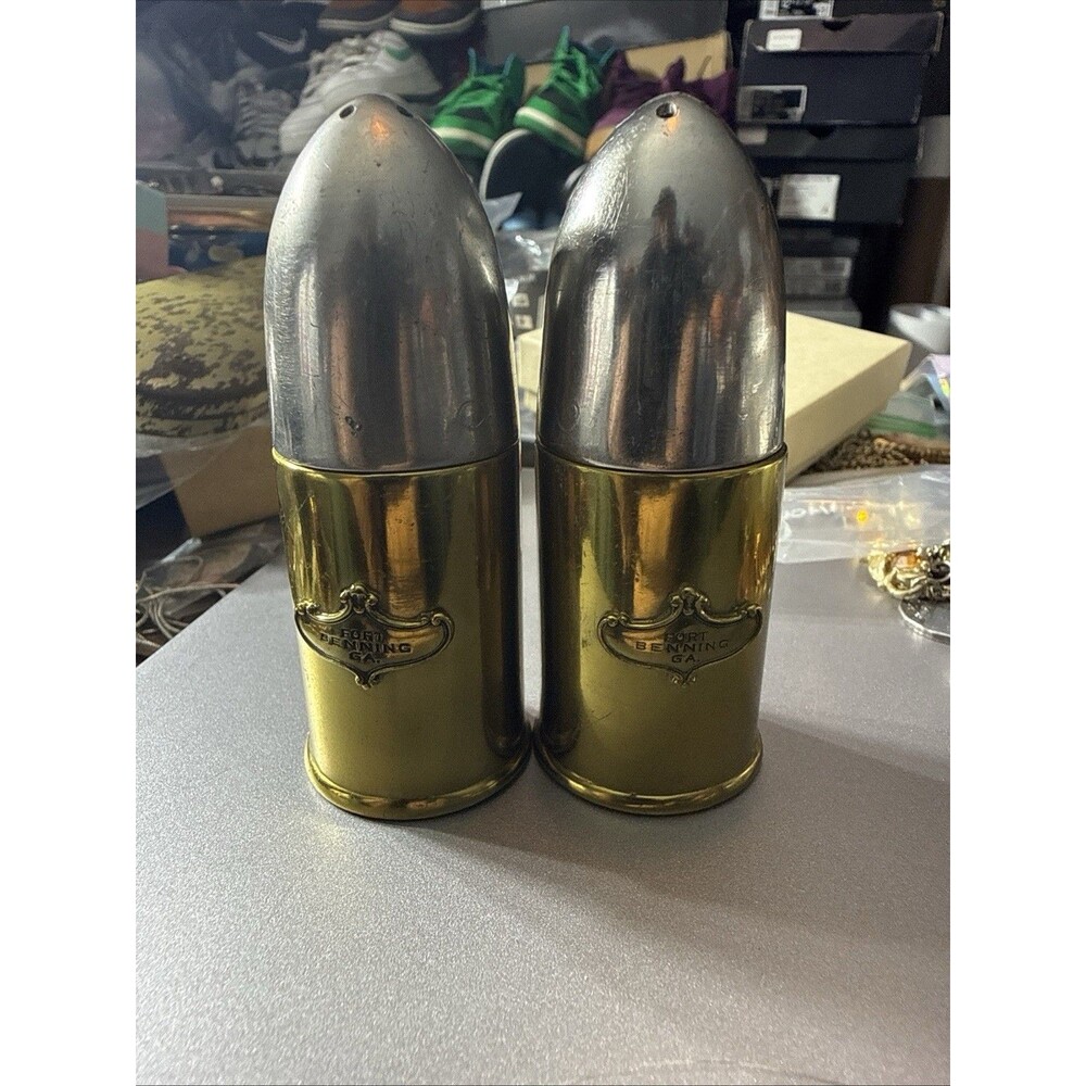 Vintage Weidlich Bros WB Mfg Co #176 Fort Benning GA Artillery Shell Pair RARE